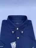 Navy Blue Short-Sleeve Cotton Shirt