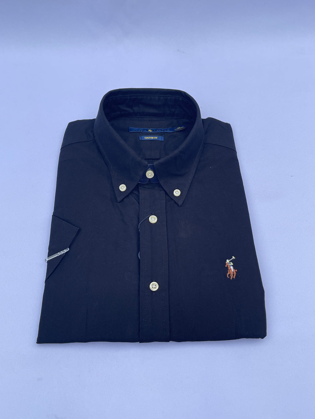 Black Short-Sleeve Cotton Shirt