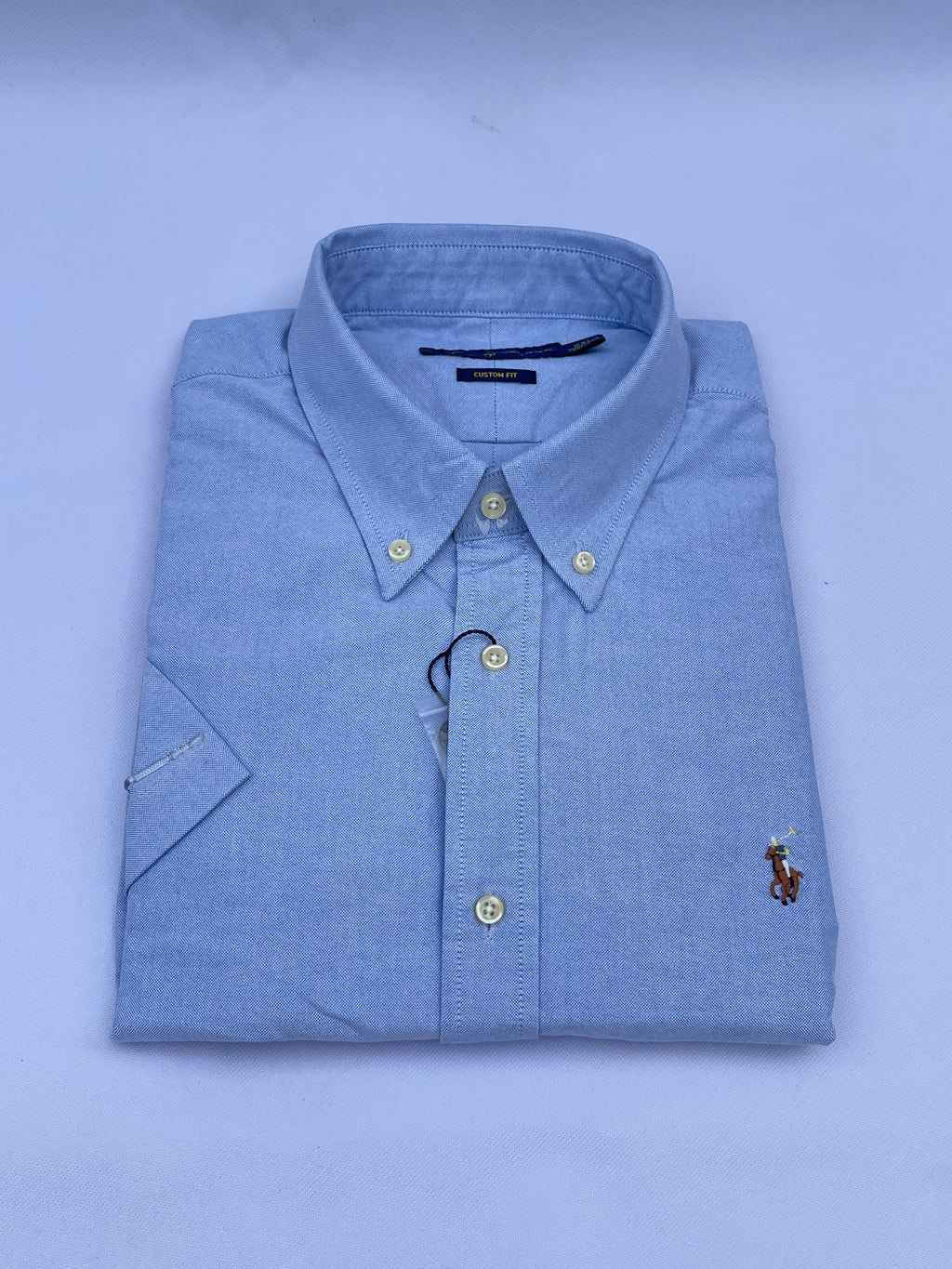 Light Blue Short-Sleeve Cotton Shirt