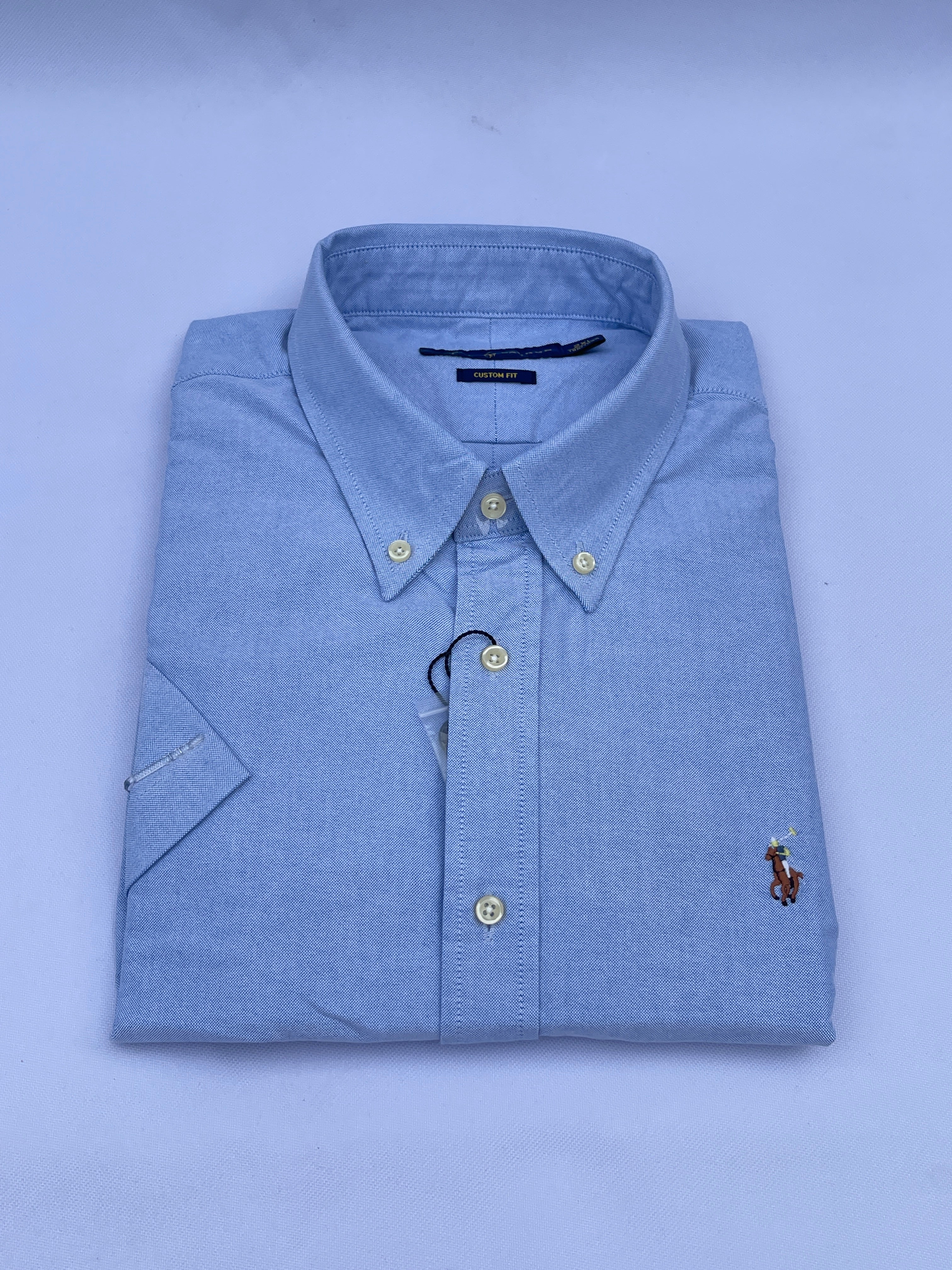 Light Blue Short-Sleeve Cotton Shirt