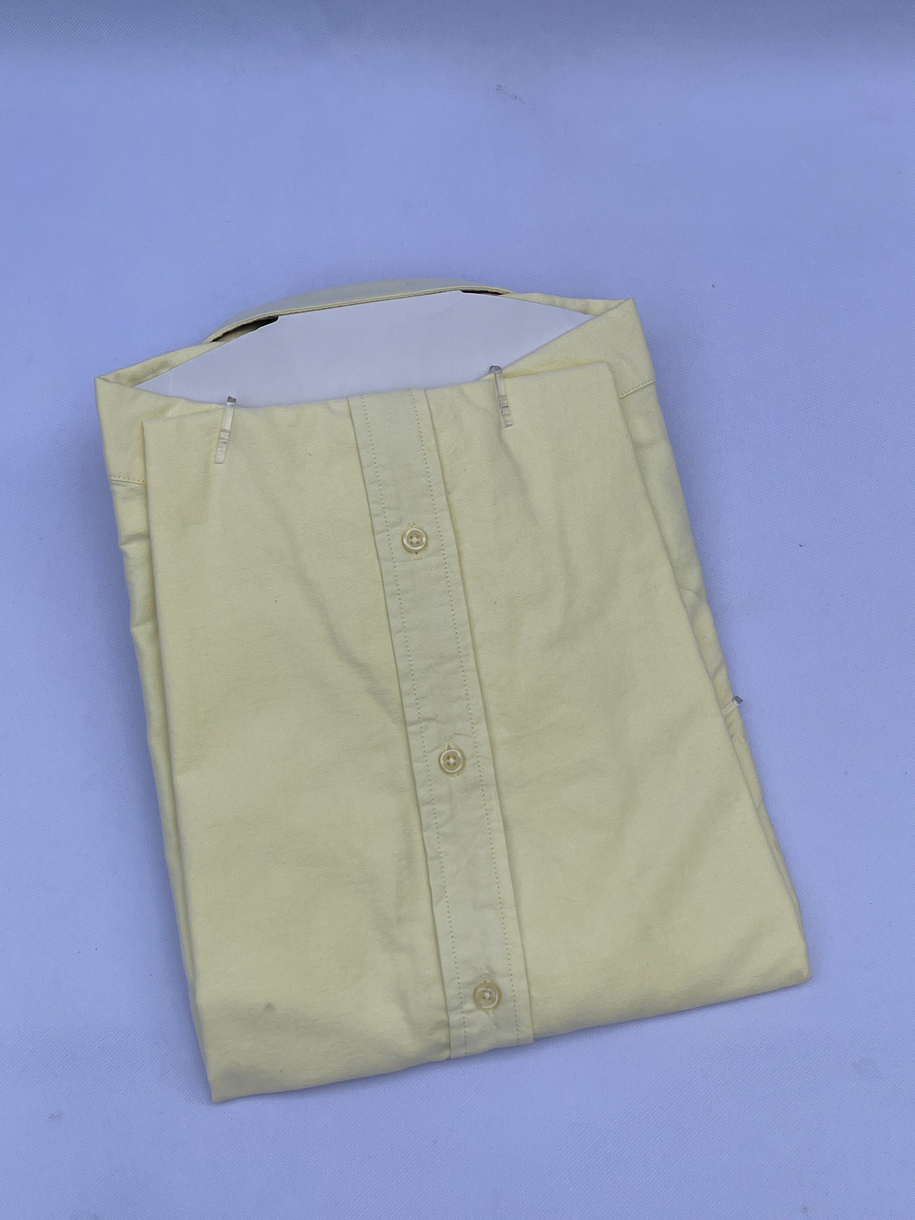 Cream Yellow Short-Sleeve Cotton Shirt