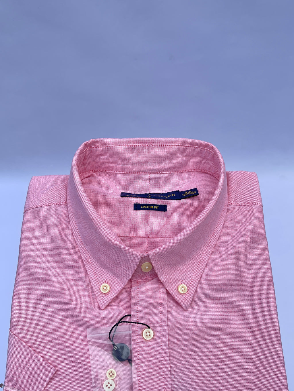 Coral Pink Short-Sleeve Cotton Shirt