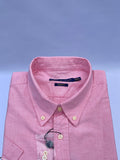 Coral Pink Short-Sleeve Cotton Shirt