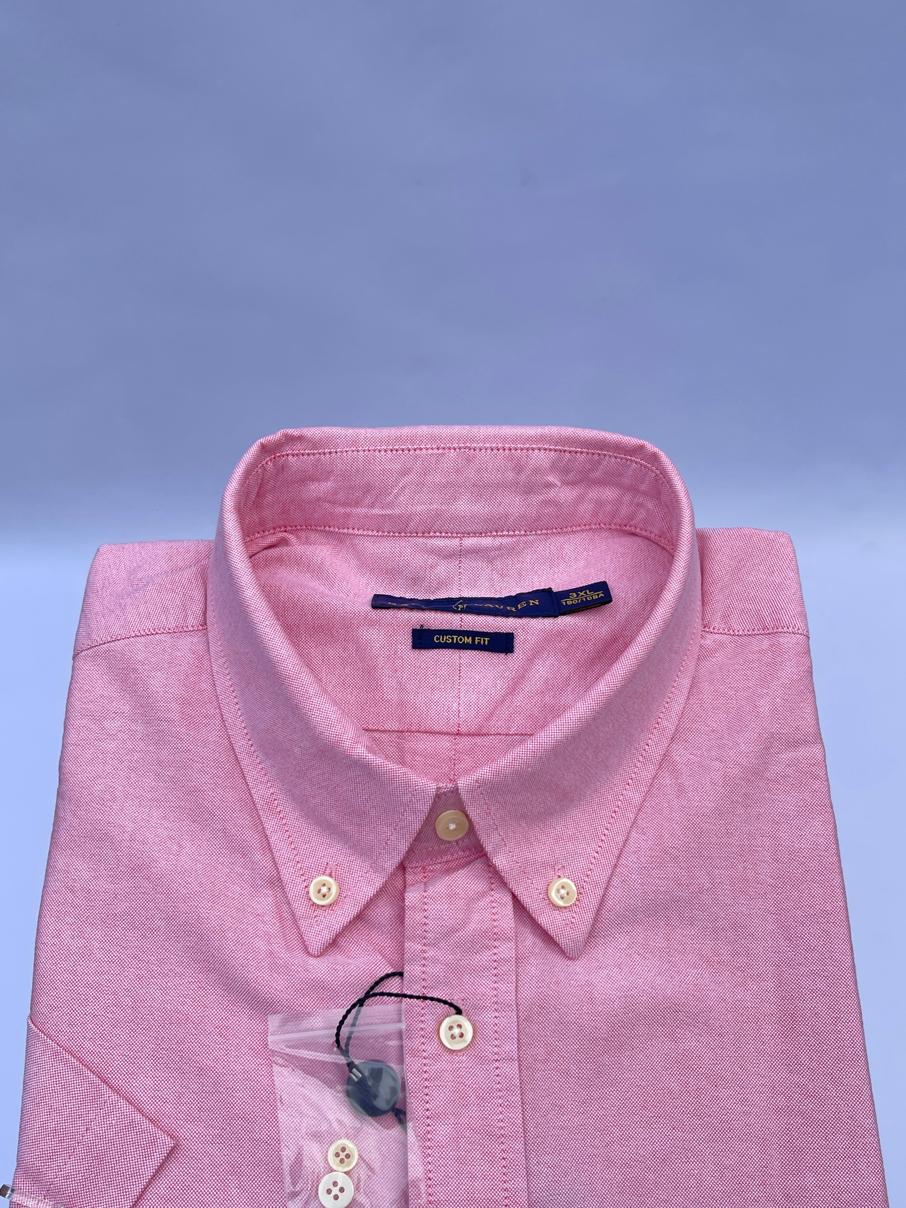 Coral Pink Short-Sleeve Cotton Shirt