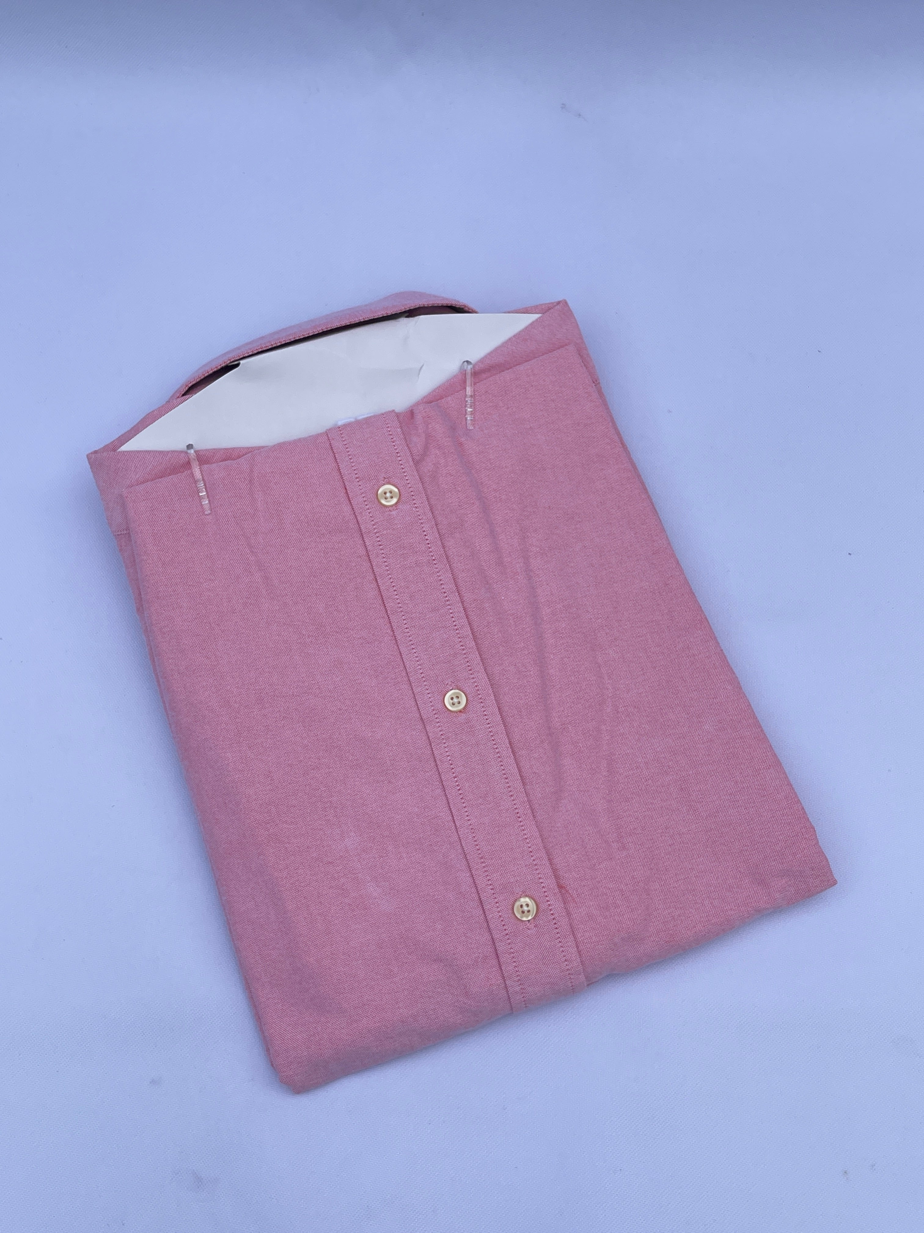 Coral Pink Short-Sleeve Cotton Shirt