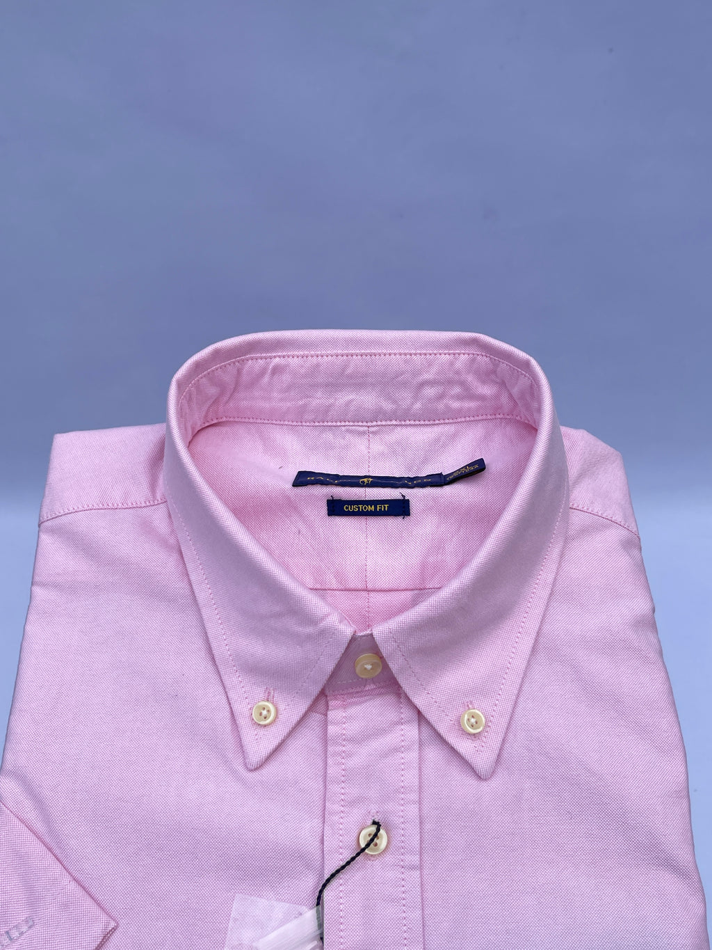 Baby Pink Short-Sleeve Cotton Shirt