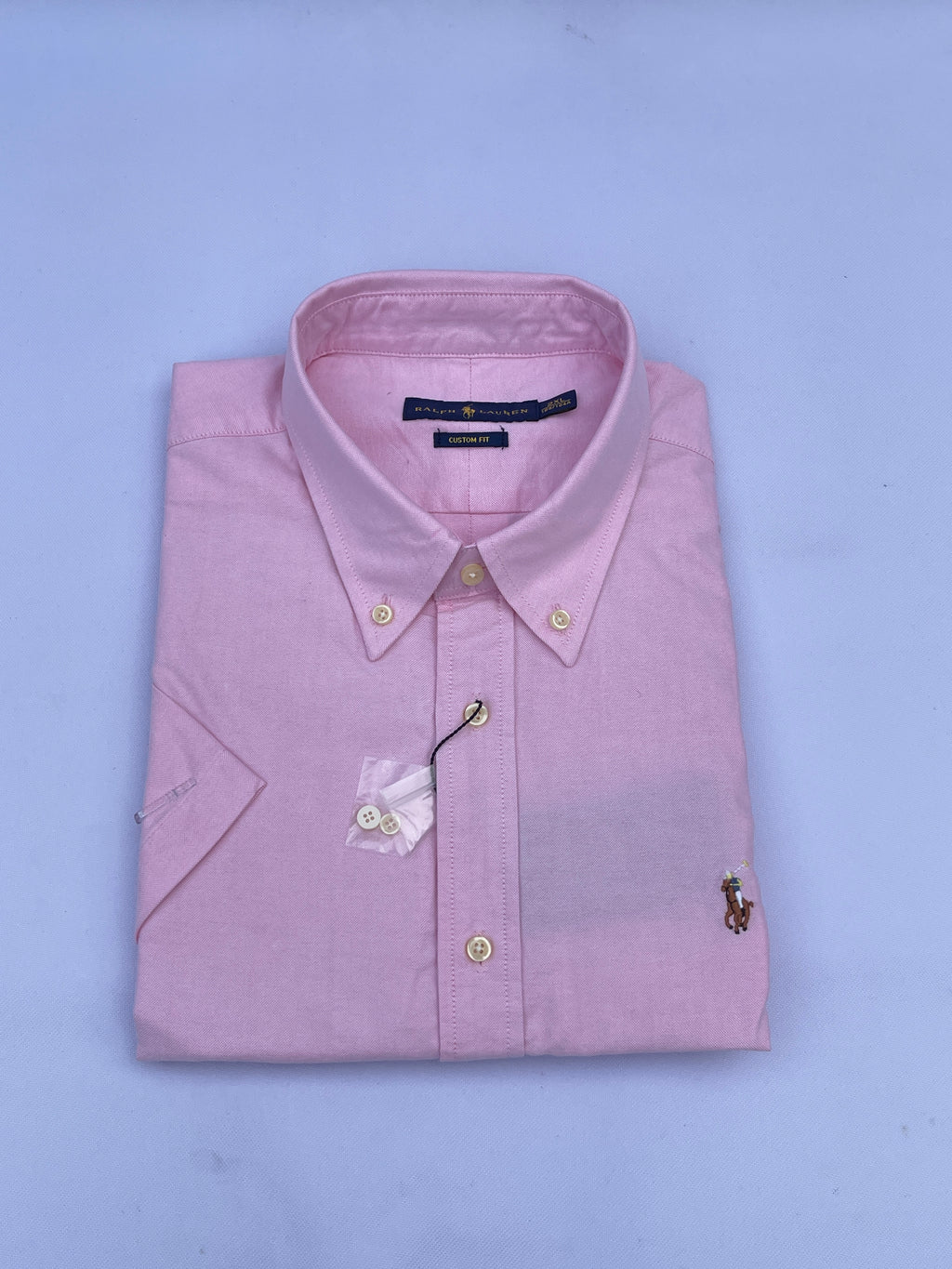 Baby Pink Short-Sleeve Cotton Shirt