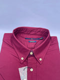 Burgundy Short-Sleeve Cotton Shirt
