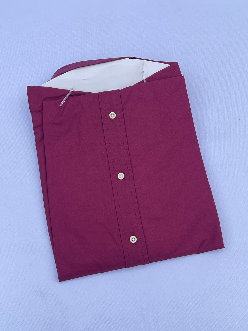 Burgundy Short-Sleeve Cotton Shirt