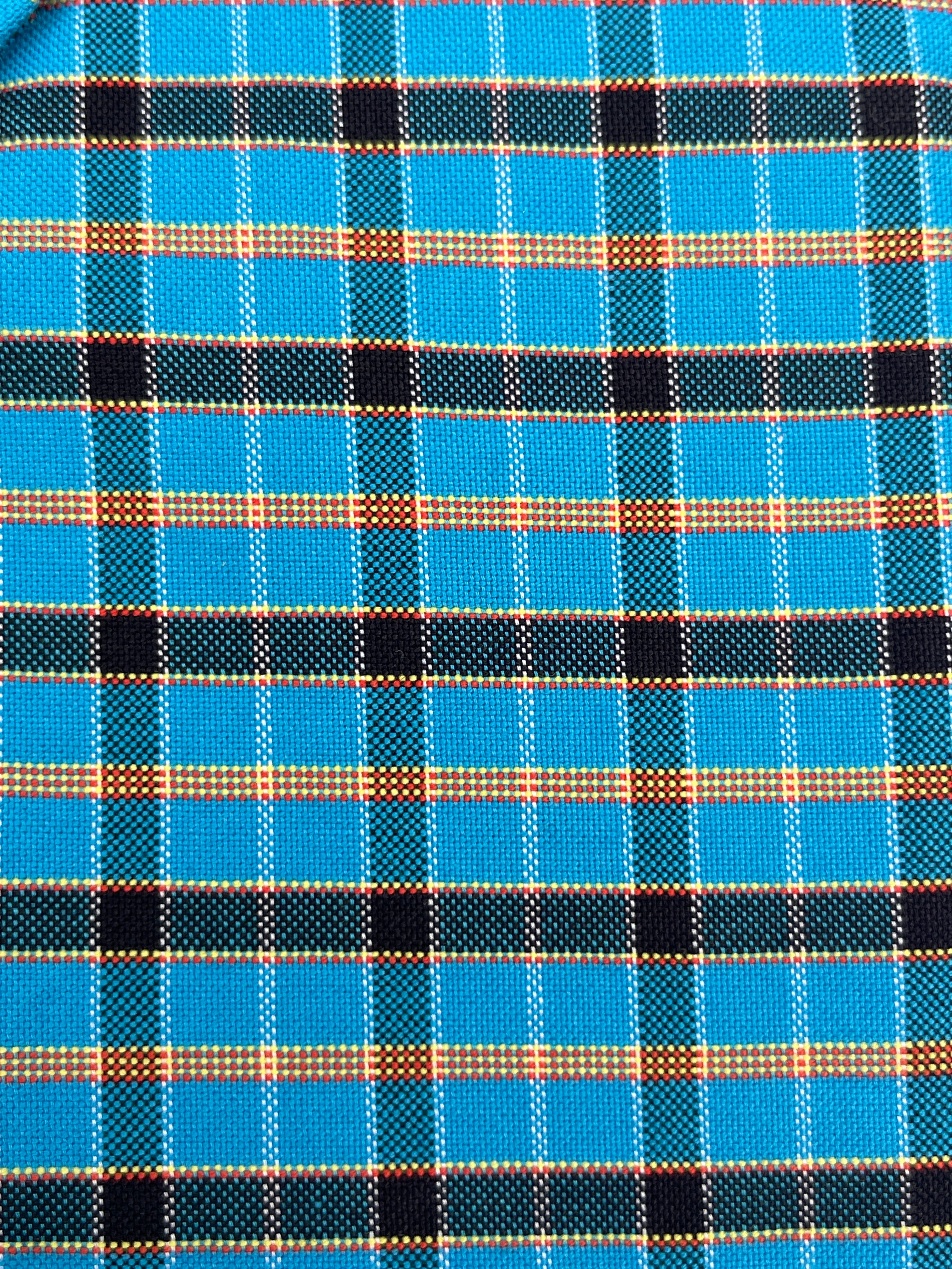 Ocean Blue Checkered Dress Shirt