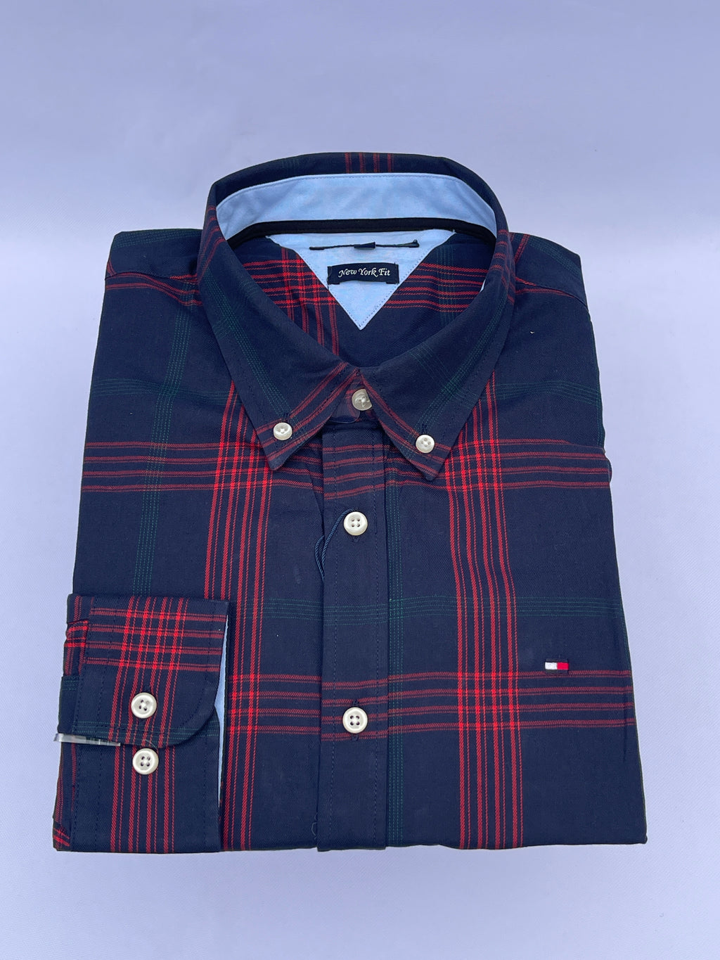 Midnight Navy Red Plaid Shirt