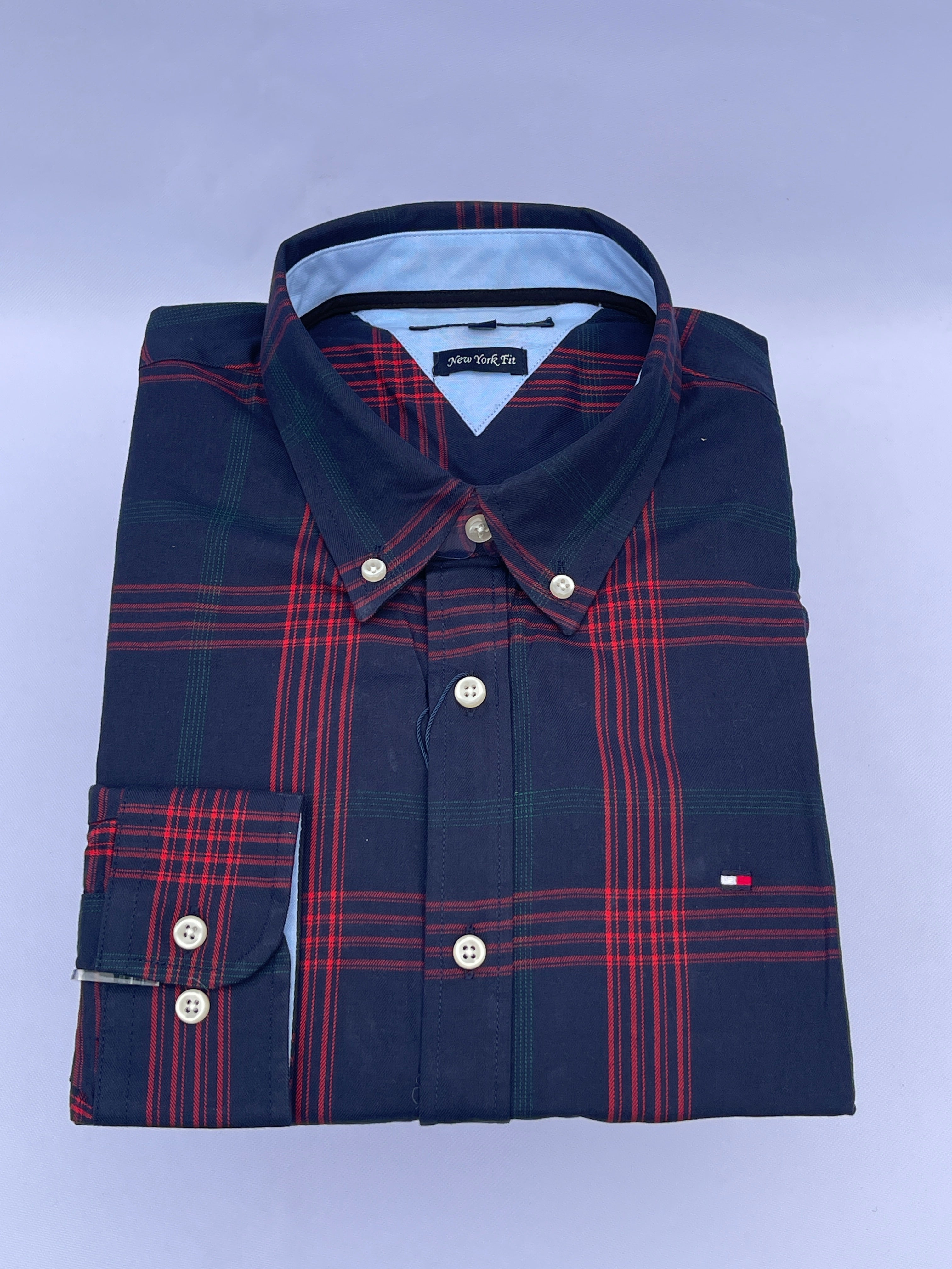 Midnight Navy Red Plaid Shirt