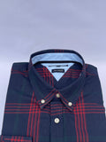 Midnight Navy Red Plaid Shirt