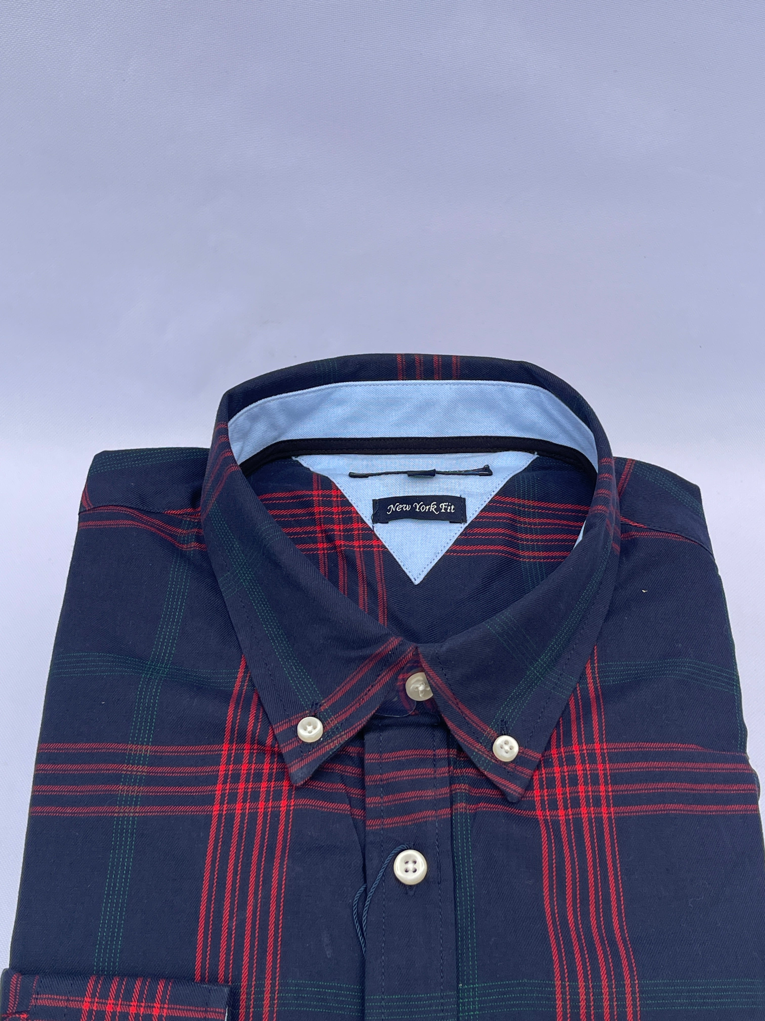 Midnight Navy Red Plaid Shirt