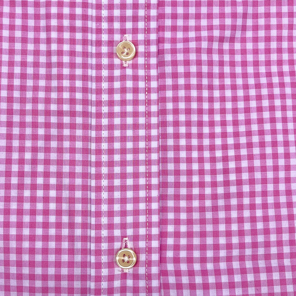 Pink Gingham Check Long Sleeve Shirt