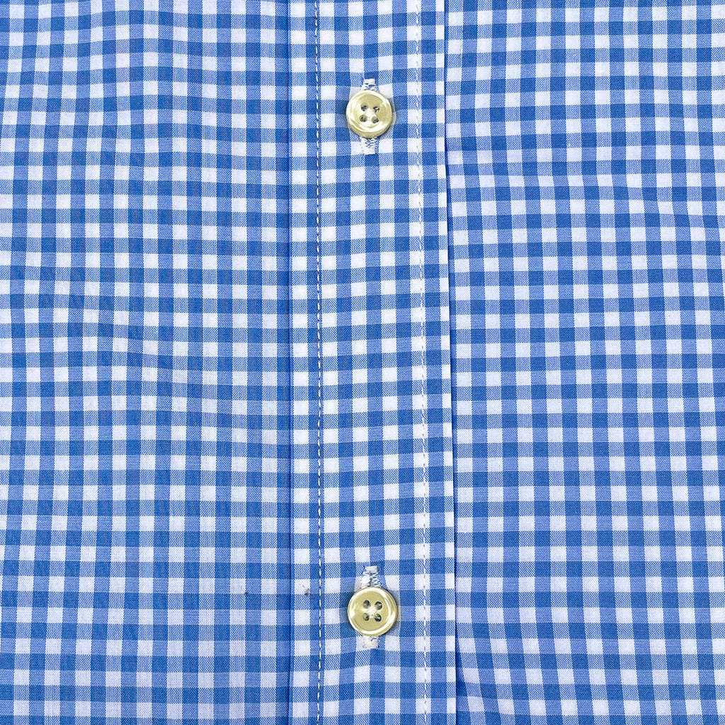 Blue Gingham Check Long Sleeve Shirt
