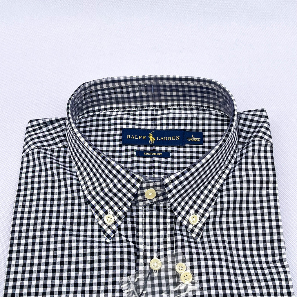 Black Gingham Check Long Sleeve Shirt