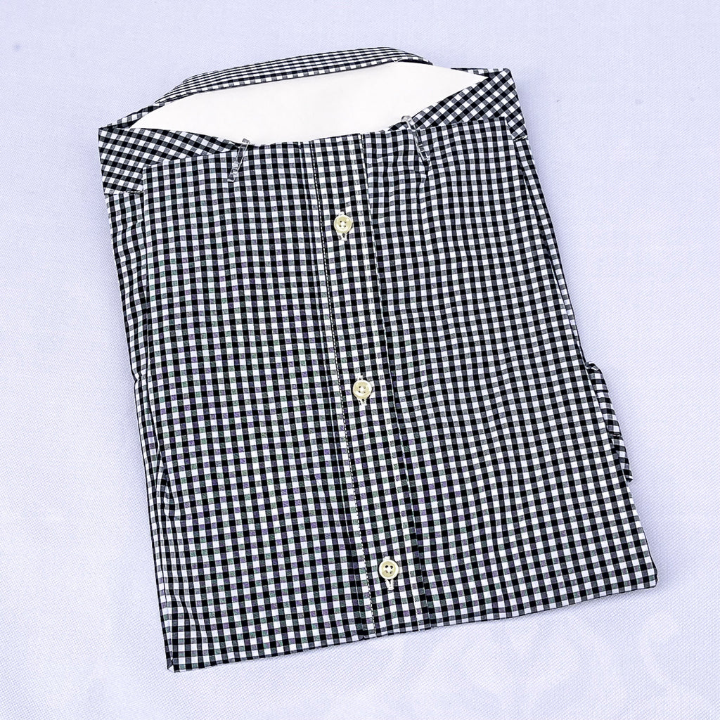 Black Gingham Check Long Sleeve Shirt
