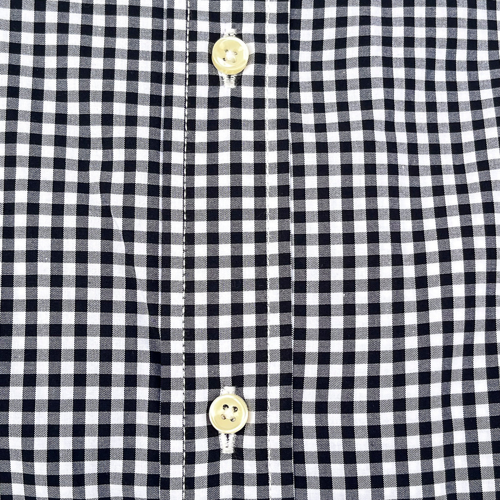 Black Gingham Check Long Sleeve Shirt