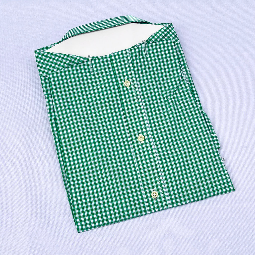 Green Gingham Check Long Sleeve Shirt