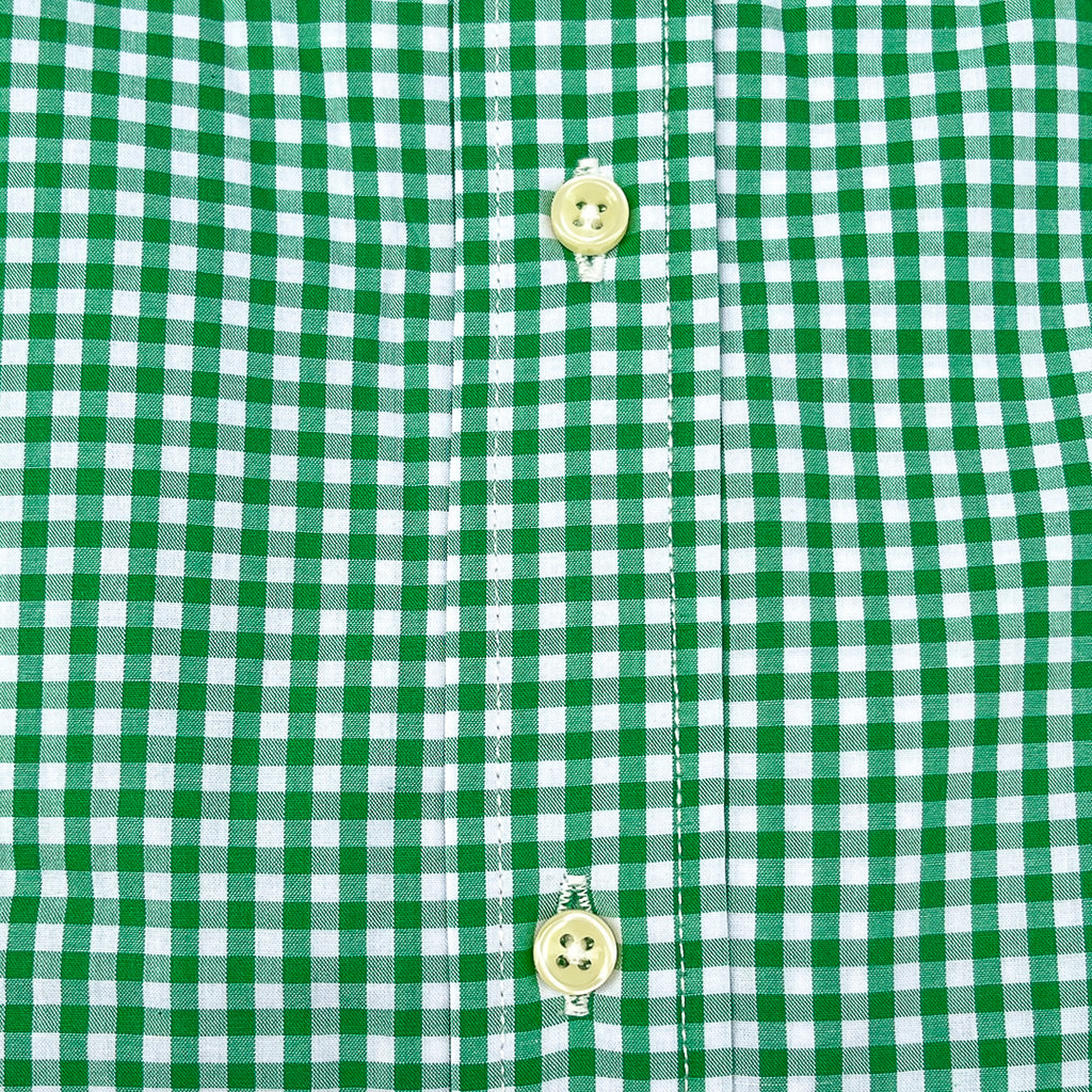 Green Gingham Check Long Sleeve Shirt