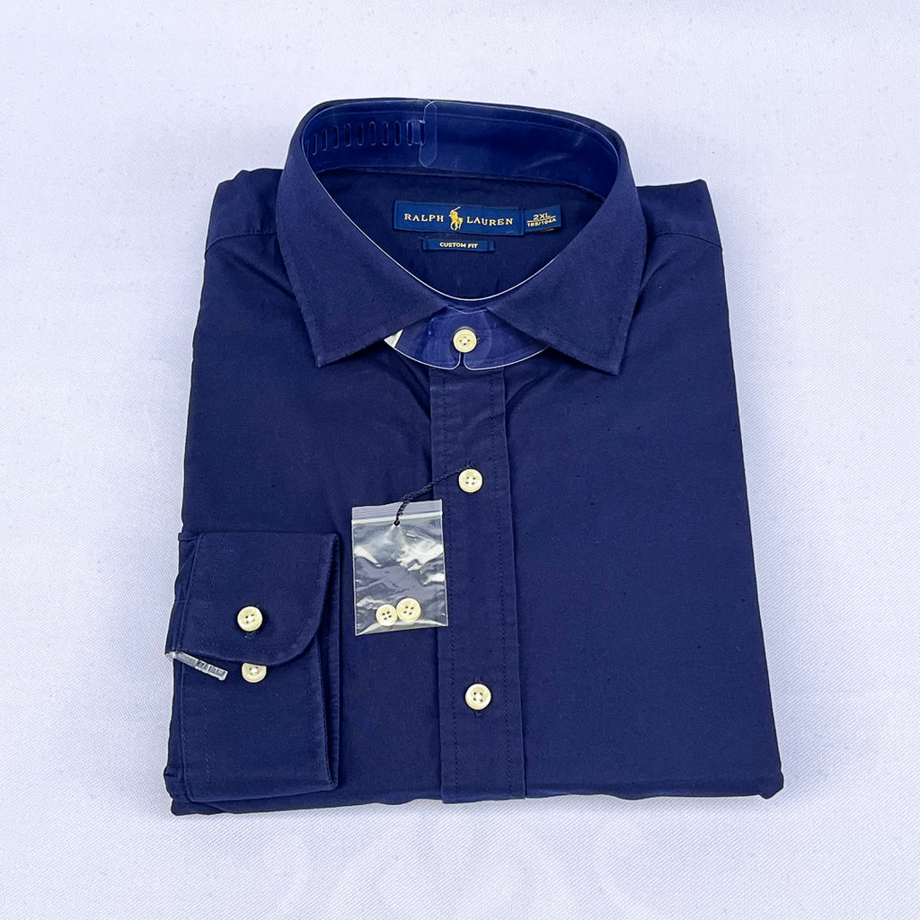 Plain Navy Blue Long Sleeve Shirt