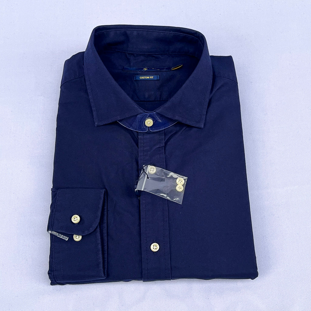 Plain Navy Blue Long Sleeve Shirt