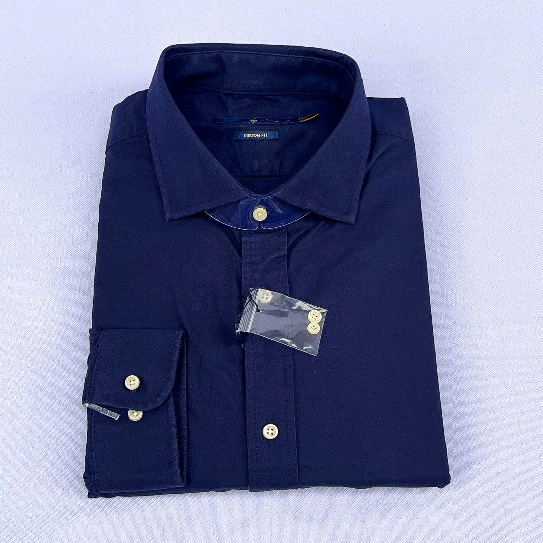 Plain Navy Blue Long Sleeve Shirt