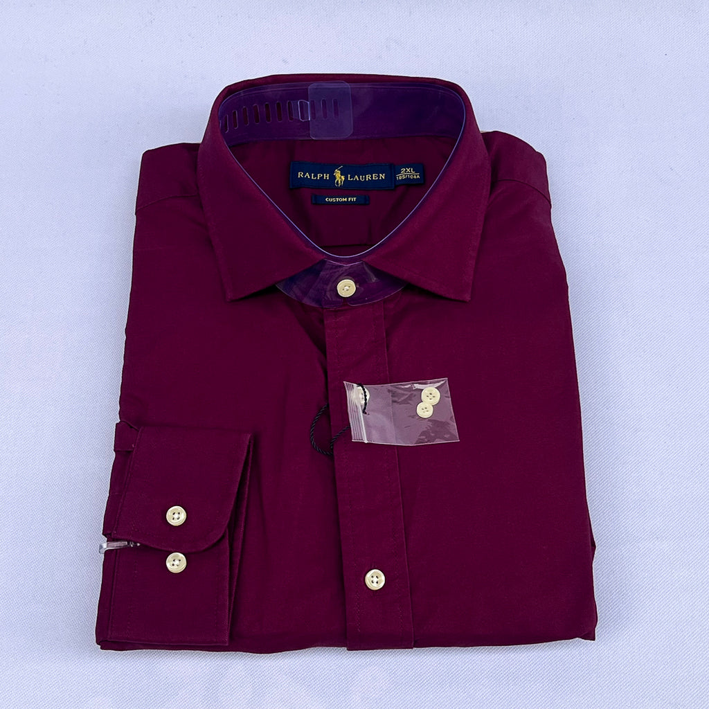 Plain Wine Long Sleeve Shirt