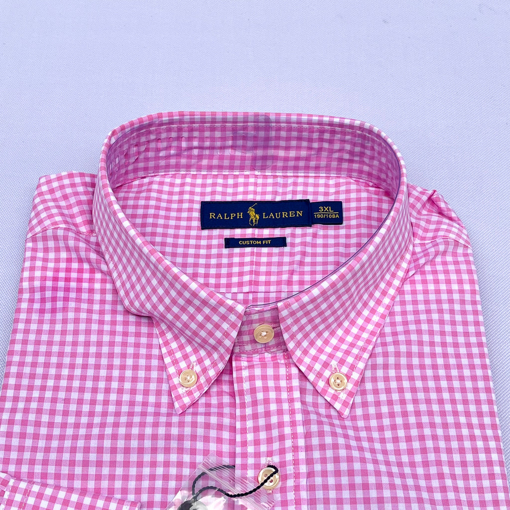 Pink Gingham Check Long Sleeve Shirt