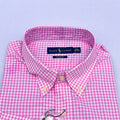 Pink Gingham Check Long Sleeve Shirt
