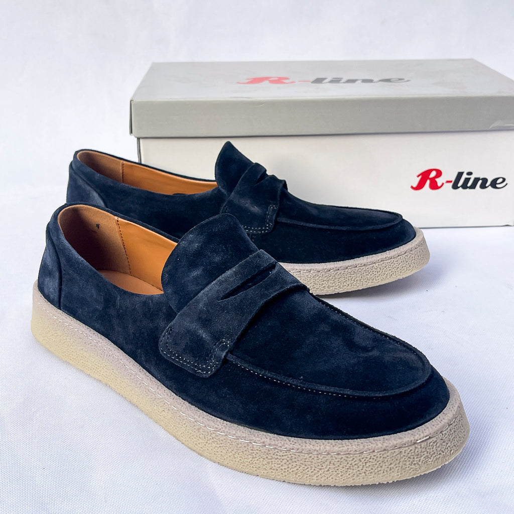 Harbour Suede Penny Loafer – Navy Blue