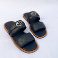 Embossed Double-Strap Slides - Blue