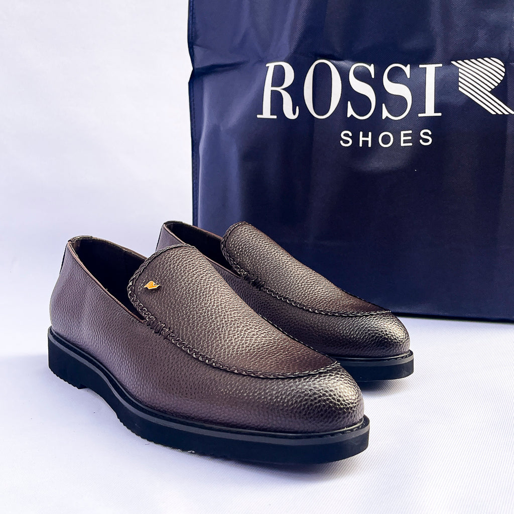 Verona Braided-Stitch Leather Loafer – Light Brown