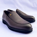 Verona Braided-Stitch Leather Loafer – Light Brown