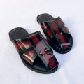 Sovereign Cross-Strap Leather Slide – Oxblood