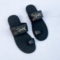 Capitano Bit Toe-Loop Leather Slide – Black