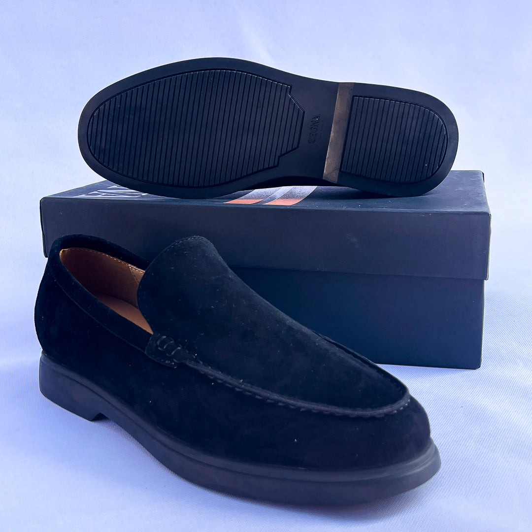 Capri Suede Slip-On Loafer – Black