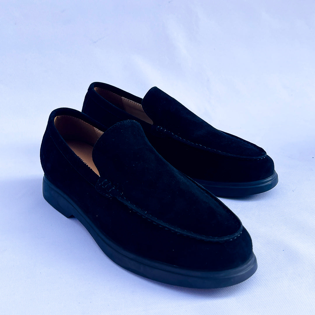 Capri Suede Slip-On Loafer – Black