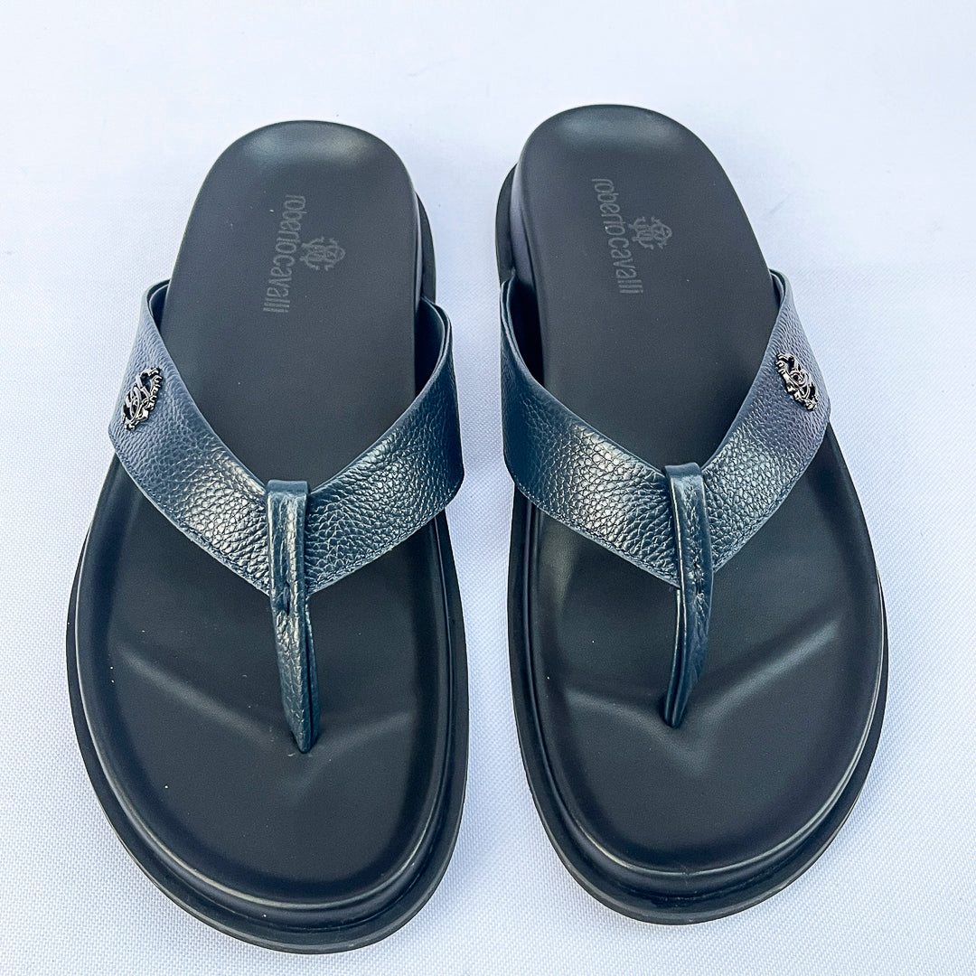 Regent Leather Thong Sandal – Navy Blue