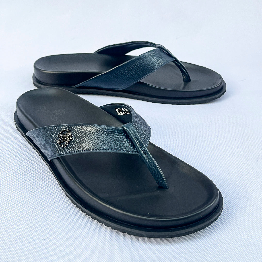 Regent Leather Thong Sandal – Navy Blue