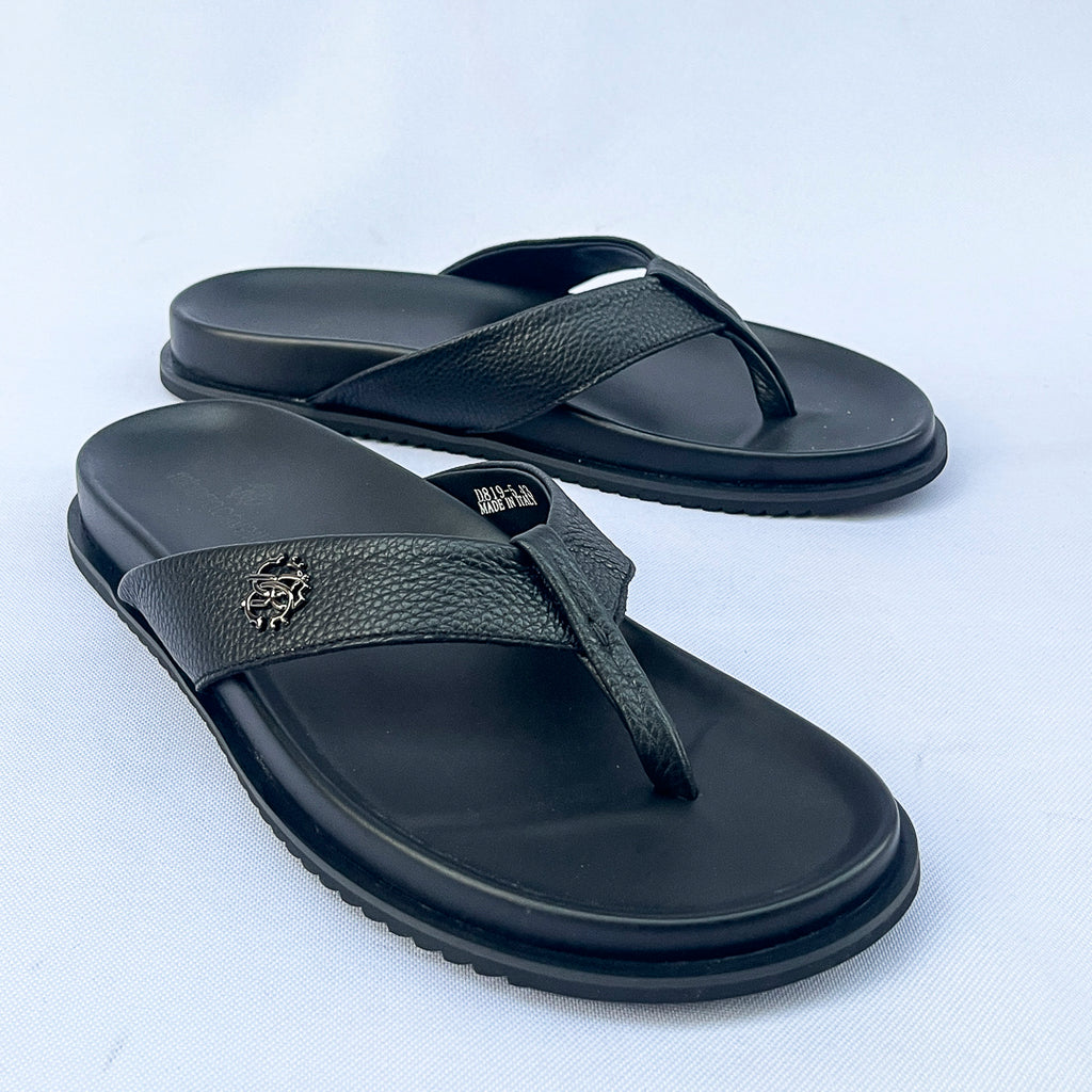 Regent Leather Thong Sandal – Black