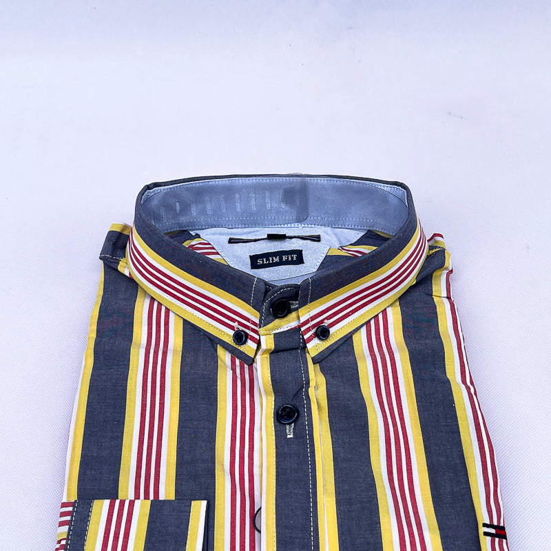 Men's Striped Shirt – Charcoal Multi