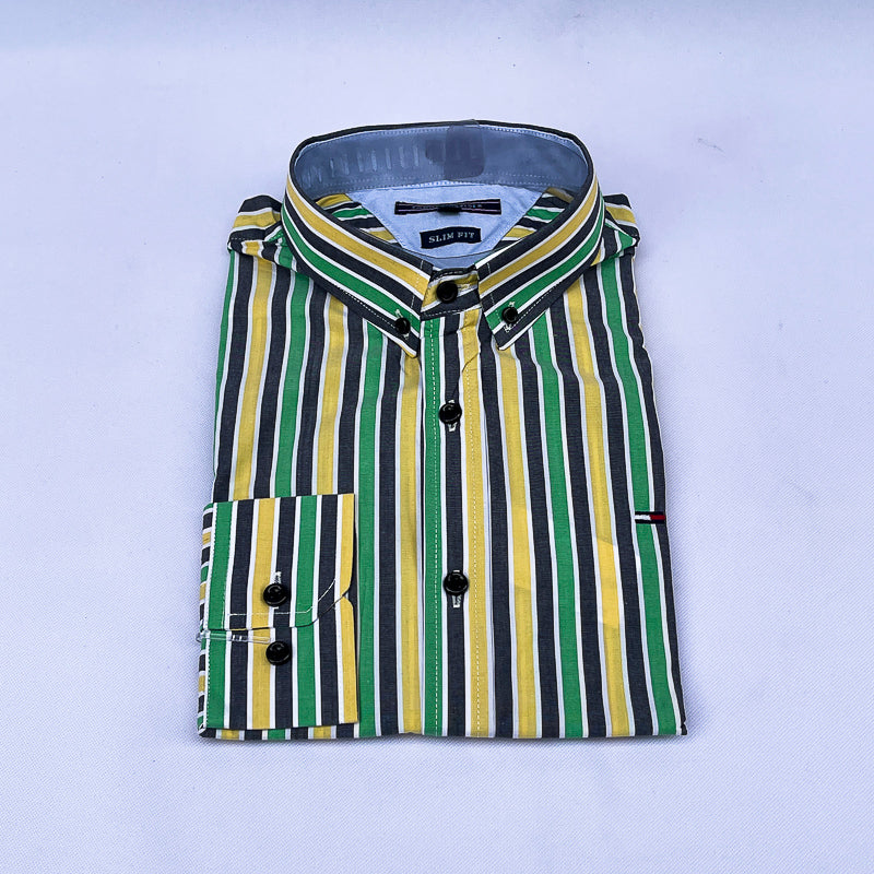 Men's Striped Shirt – Green Multi