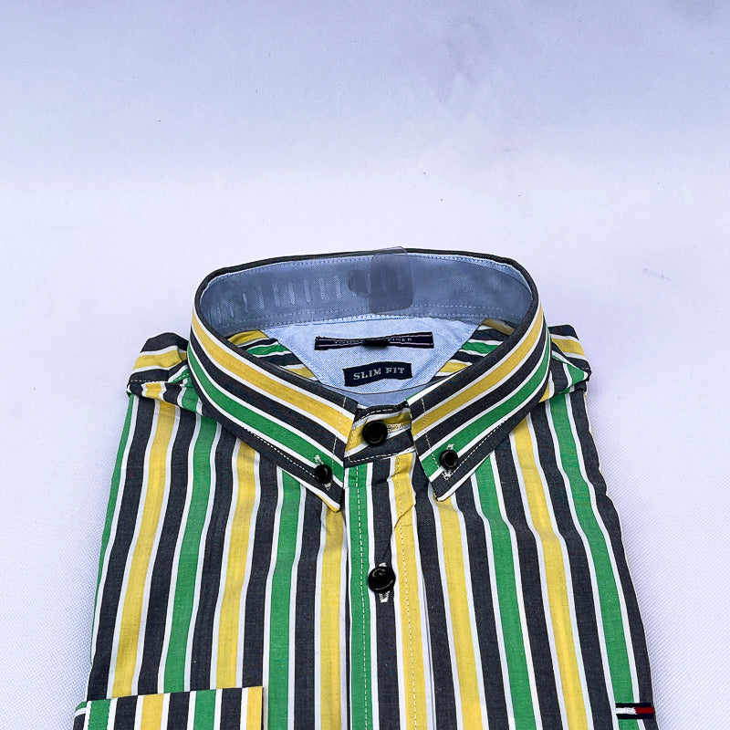 Men's Striped Shirt – Green Multi