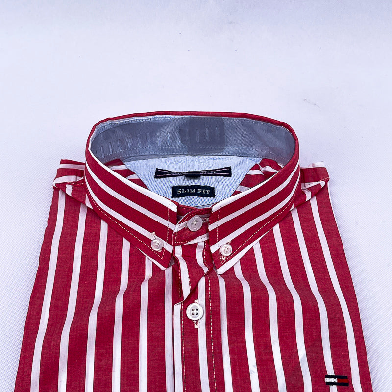 Men's Striped Shirt – Red White