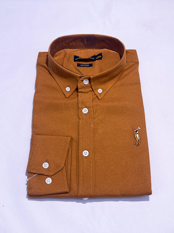 mens camel dress shirt Mens Camel Linen Blend Cuban Collar Shirt