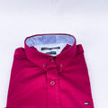 Men's Slim Fit Solid Shirt - Burgundy