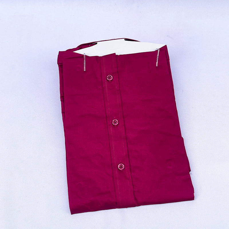 Men's Slim Fit Solid Shirt - Burgundy