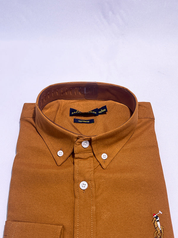 Men's Custom Fit Polo Shirt – Camel Tan